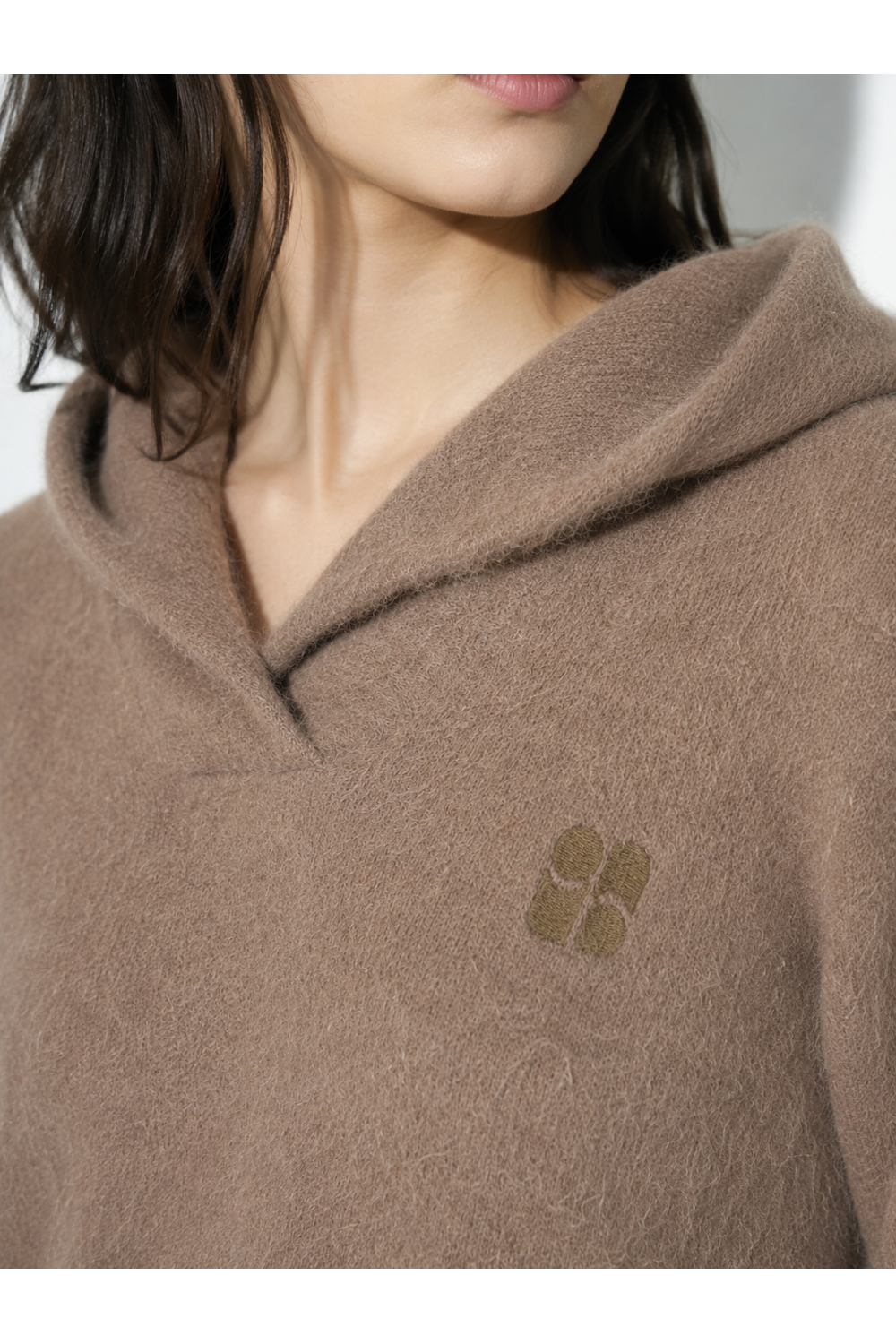 Maille capuche Nola Kaki fabriquée en Italie