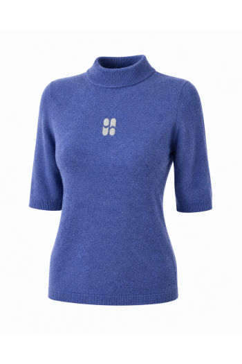 Maille Tia col montant lavande fabriqué en Italie
