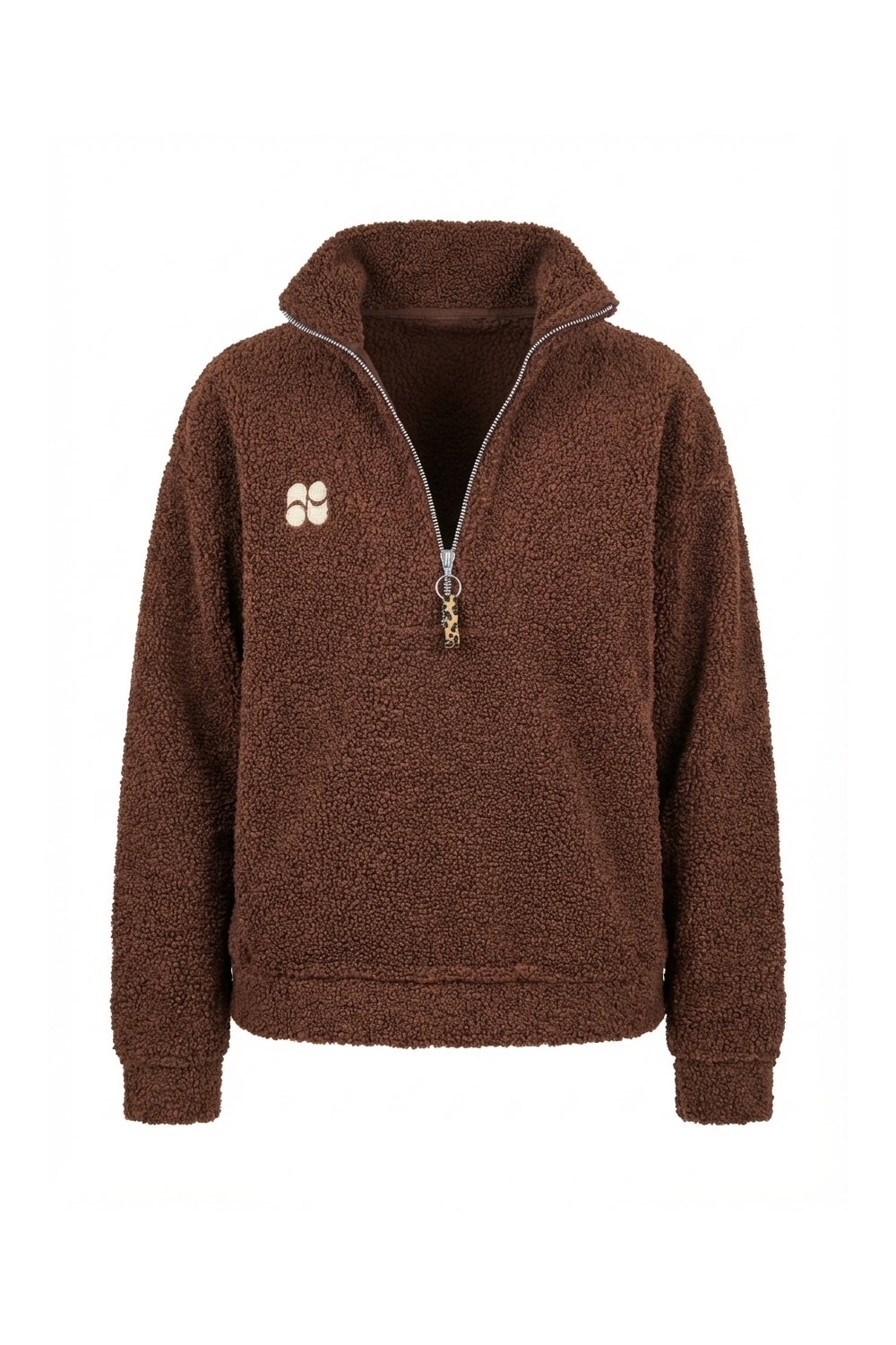 Sweatshirt Lucas Teddy Zip chocolat fabriqué en Italie