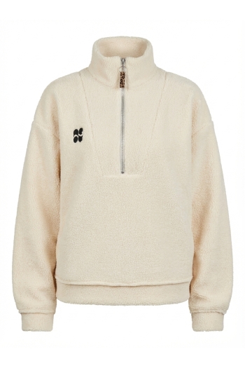 Sweatshirt Luca Teddy Zip naturel fabriqué en Italie.