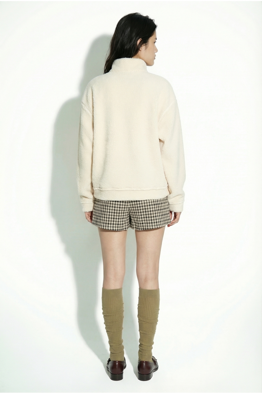 Sweatshirt Luca Teddy Zip naturel fabriqué en Italie.