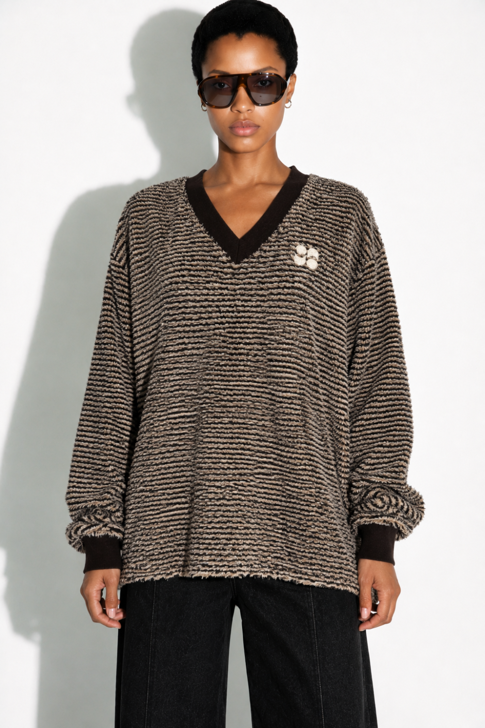 Sweatshirt Kravitz Fluffy chocolat fabriqué au Portugal