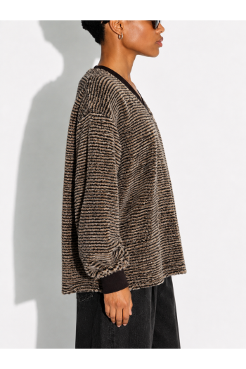 Sweatshirt Kravitz Fluffy chocolat fabriqué au Portugal