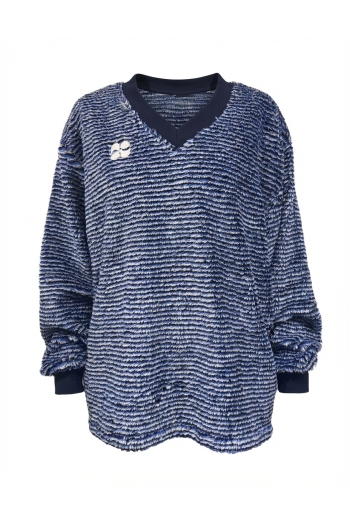 Sweatshirt Kravitz Fluffy Navy fabriqué au Portugal