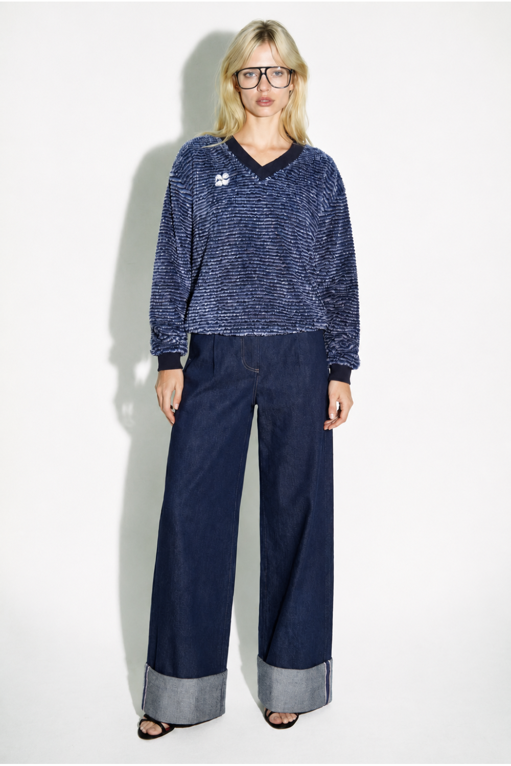 Sweatshirt Kravitz Fluffy Navy fabriqué au Portugal