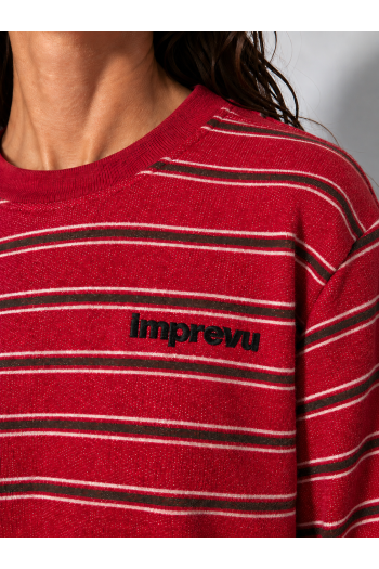 Sweatshirt Eddie Rayures red fabriqué au Portugal