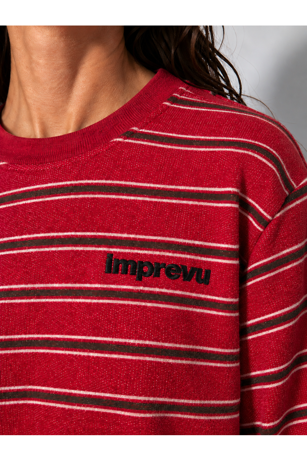Sweatshirt Eddie Rayures red fabriqué au Portugal