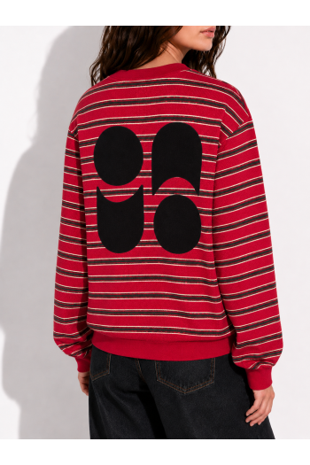 Sweatshirt Eddie Rayures red fabriqué au Portugal
