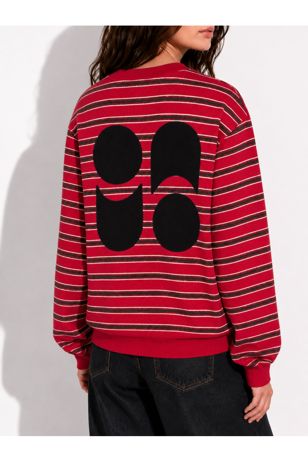 Sweatshirt Eddie Rayures red fabriqué au Portugal