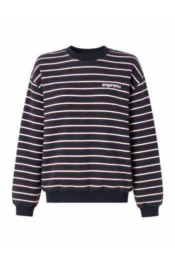Le sweatshirt Eddie rayures bleu fabriqué au Portugal