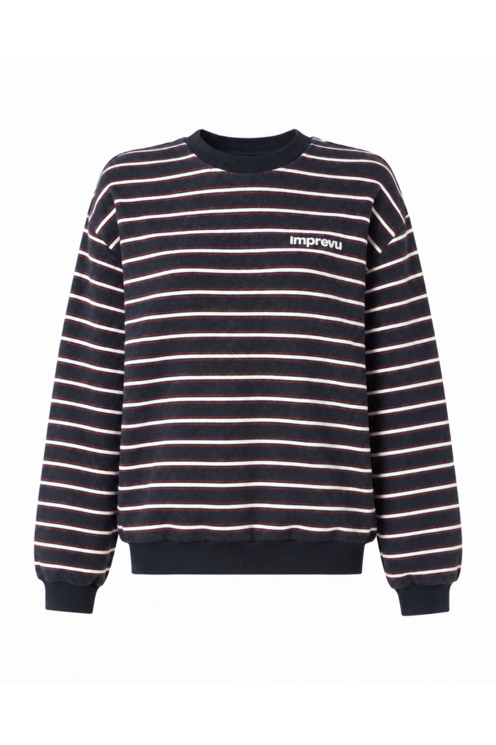 Le sweatshirt Eddie rayures bleu fabriqué au Portugal