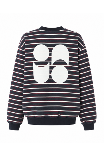 Le sweatshirt Eddie rayures bleu fabriqué au Portugal