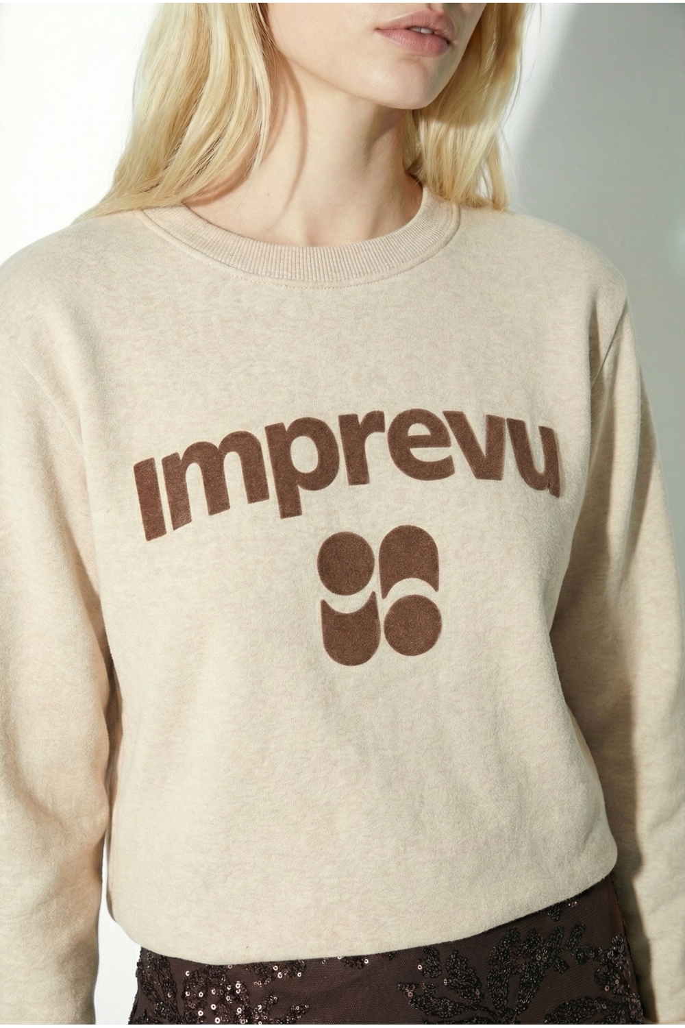 Sweatshirt Eddie Lurex chocolat fabriqué au Portugal