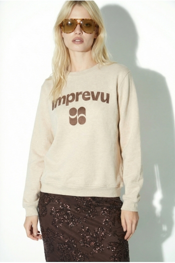 Sweatshirt Eddie Lurex chocolat fabriqué au Portugal