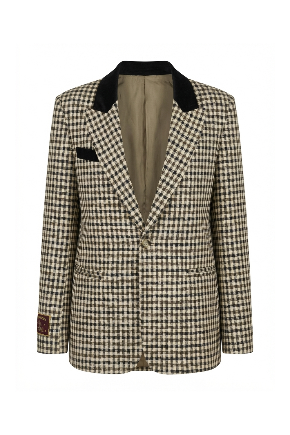 Blazer Ema pied de poule Kaki fabriqué en Italie