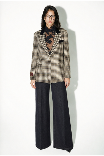 Blazer Ema pied de poule Kaki fabriqué en Italie
