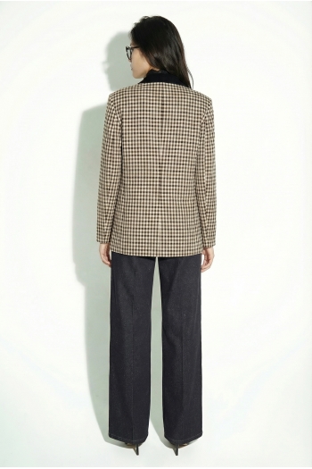 Blazer Ema pied de poule Kaki fabriqué en Italie