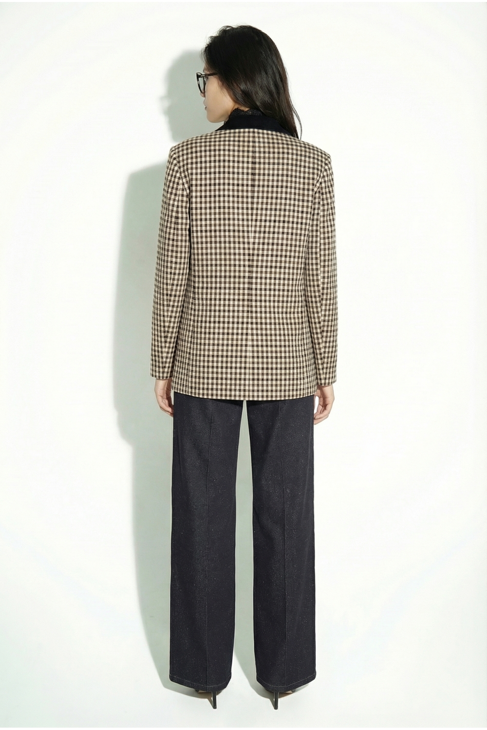 Blazer Ema pied de poule Kaki fabriqué en Italie