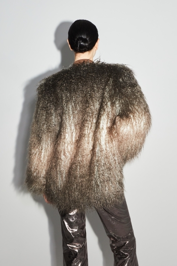 Zephyr tie and dye faux fur bomber