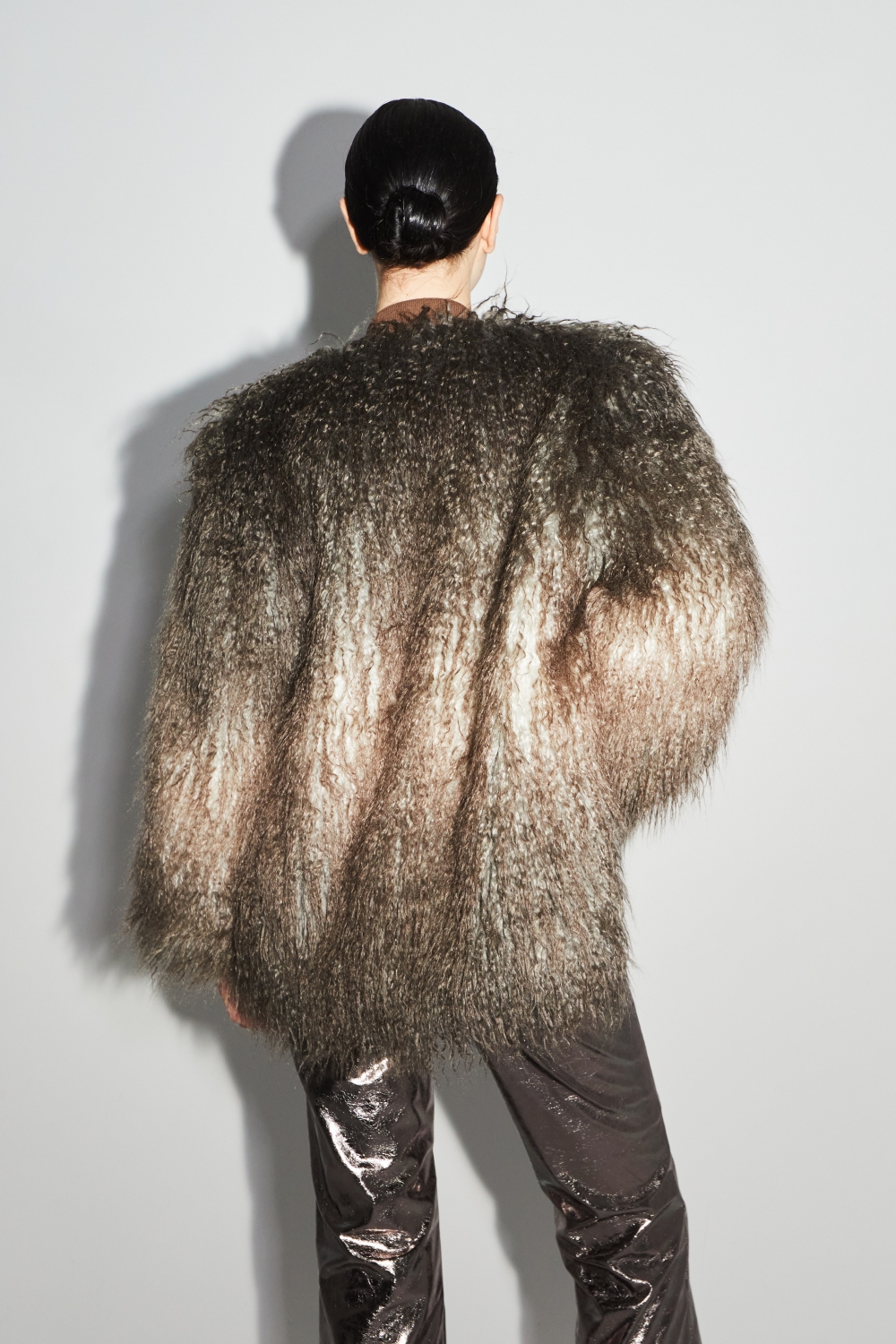 Zephyr tie and dye faux fur bomber
