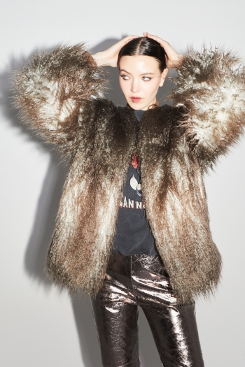 Bomber Zephyr fausse fourrure tie and dye